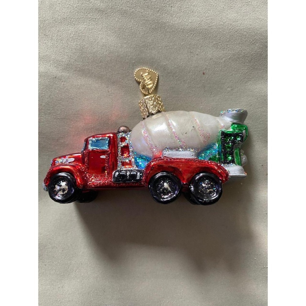 OWC Old World Christmas Red Cement Mixer Ornament Construction s25
